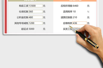 2021年月薪版個稅計算器