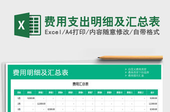 2021年費用支出明細及匯總表