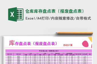 2022仓库库存盘点表（报废盘点表）