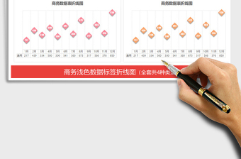 2021年淺色小清新數(shù)據(jù)標(biāo)簽趨勢折線圖表免費下載