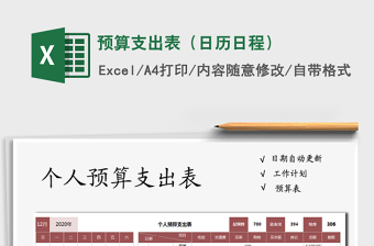 2021年預算支出表（日歷日程）