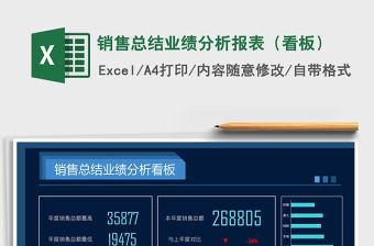 2021年銷售總結(jié)業(yè)績分析報(bào)表（看板）