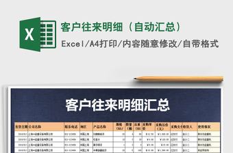 2021年客戶往來(lái)明細(xì)（自動(dòng)匯總）