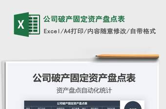 2021年公司破產(chǎn)固定資產(chǎn)盤點(diǎn)表