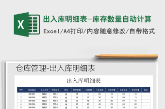 2021年出入庫明細表-庫存數(shù)量自動計算