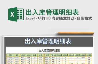 2021年出入庫管理明細(xì)表免費(fèi)下載