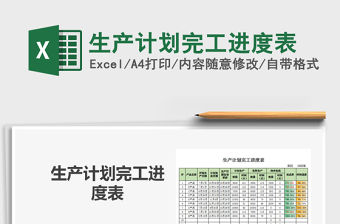 2021年生產計劃完工進度表