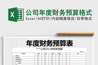 2021年公司年度財(cái)務(wù)預(yù)算格式
