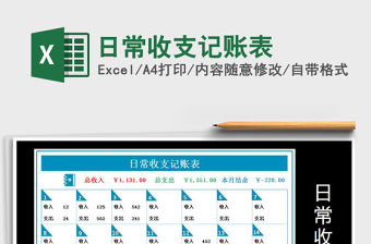 2021年日常收支記賬表免費下載