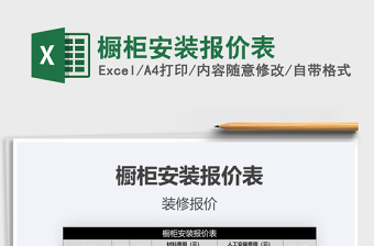 2021年櫥柜安裝報價表