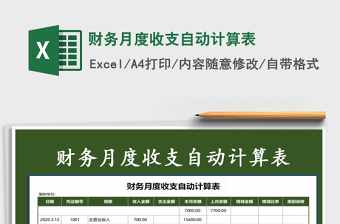 2021年財(cái)務(wù)月度收支自動(dòng)計(jì)算表
