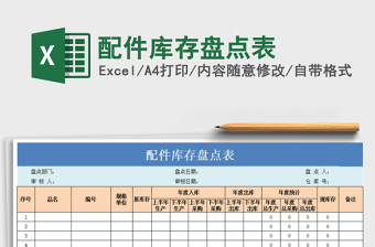 2021年配件庫存盤點表