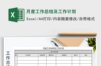 2021年月度工作總結及工作計劃