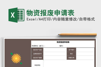 2021年物資報(bào)廢申請(qǐng)表