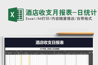 2021年酒店收支月報表-日統計
