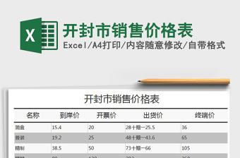 2021年開(kāi)封市銷售價(jià)格表