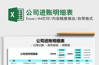 2021年公司進賬明細表