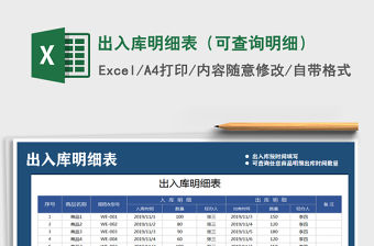 2021年出入庫明細(xì)表（可查詢明細(xì)）