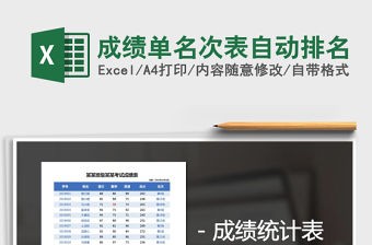 2021年成績單名次表自動排名