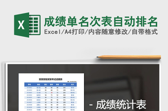 2021年成绩单名次表自动排名
