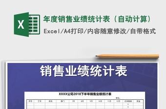 2022年年度銷售業(yè)績統(tǒng)計表（自動計算)免費下載