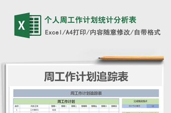 2021年個(gè)人周工作計(jì)劃統(tǒng)計(jì)分析表