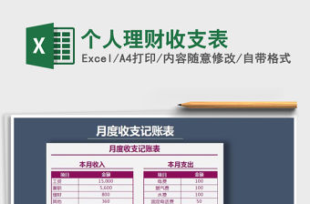 2021年個人理財收支表