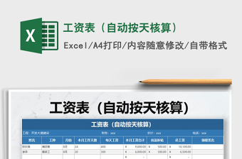 2021年工資表（自動按天核算）