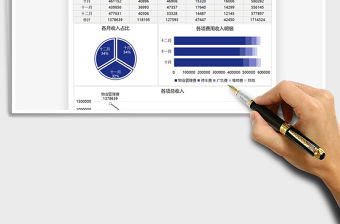 2021年物業管理季度收入圖表模板
