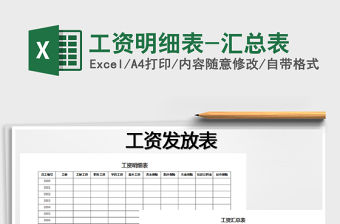 2021年工資明細表-匯總表