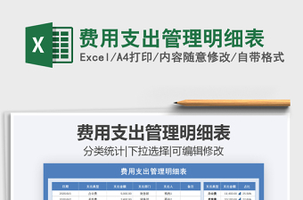 2021年費(fèi)用支出管理明細(xì)表