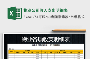 2021年物業(yè)公司收入支出明細(xì)表