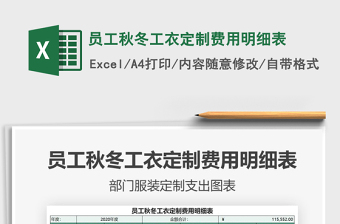 2021年員工秋冬工衣定制費(fèi)用明細(xì)表