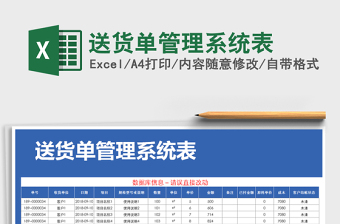 2021年送貨單管理系統(tǒng)表