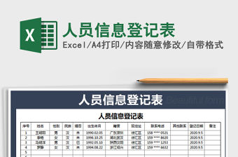 2021年人員信息登記表