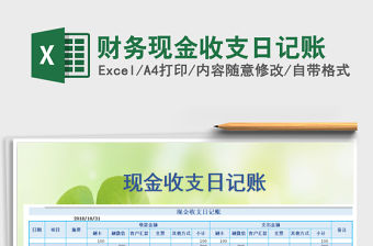 2021年財務現金收支日記賬