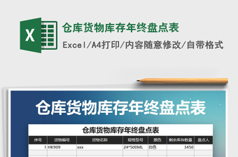2021年倉庫貨物庫存年終盤點(diǎn)表