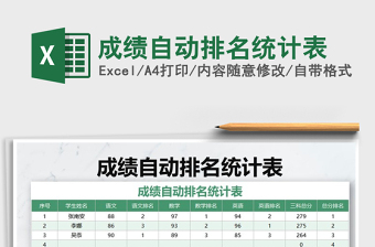 2021年成績(jī)自動(dòng)排名統(tǒng)計(jì)表