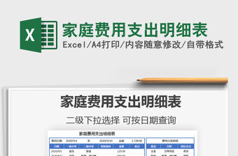 2021年家庭費用支出明細表