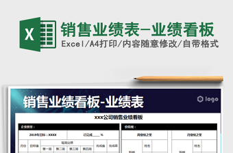 2021年銷售業(yè)績表-業(yè)績看板