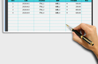 2021年預(yù)算開支明細(xì)表-自動統(tǒng)計結(jié)余