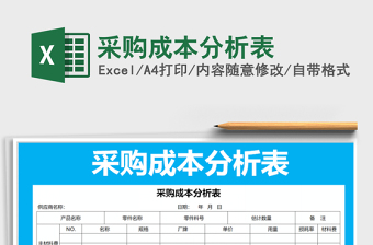 2021年采購成本分析表