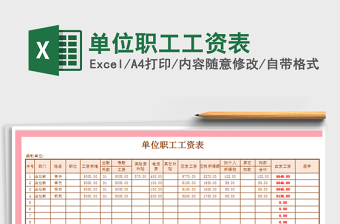 2021年單位職工工資表