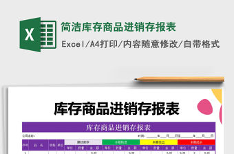 2021年簡潔庫存商品進銷存報表