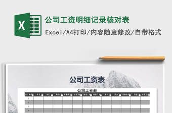 2021年公司工資明細(xì)記錄核對表