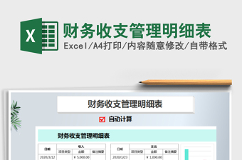 2021年財(cái)務(wù)收支管理明細(xì)表