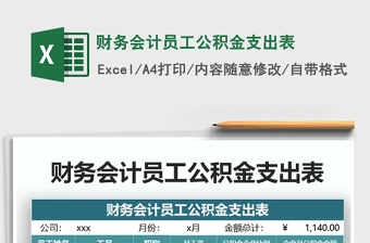 2021年財務(wù)會計員工公積金支出表