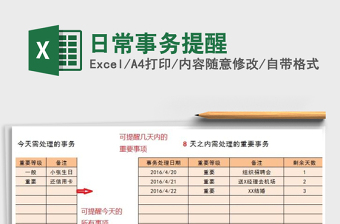 2021年日常事務(wù)提醒