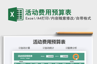 2021促销活动的费用预算表免费下载