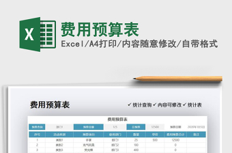 2021年費用預算表